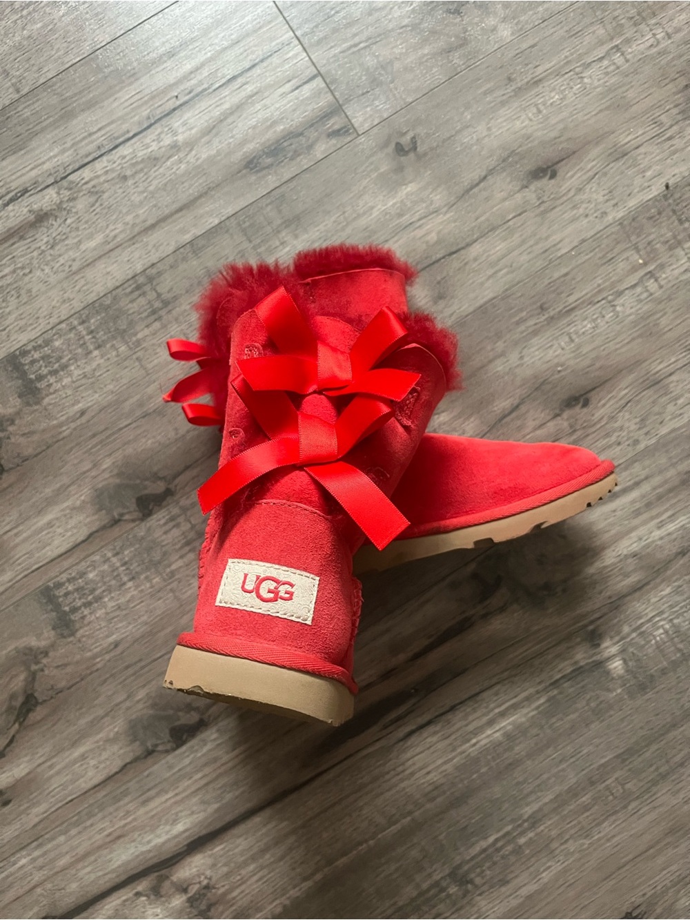 Toddler girls size 12 red UGG boots